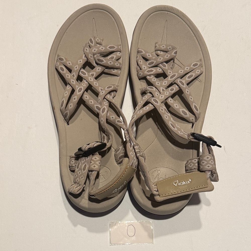 Vionic Neutral Beige Patterned Strappy Women's Sa… - image 3